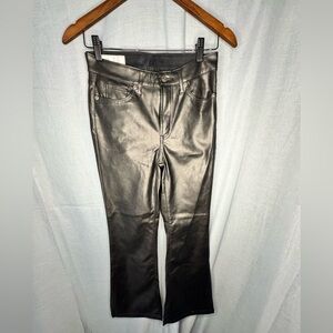 GAP Black Leather 70sFlare High Rise Jeans